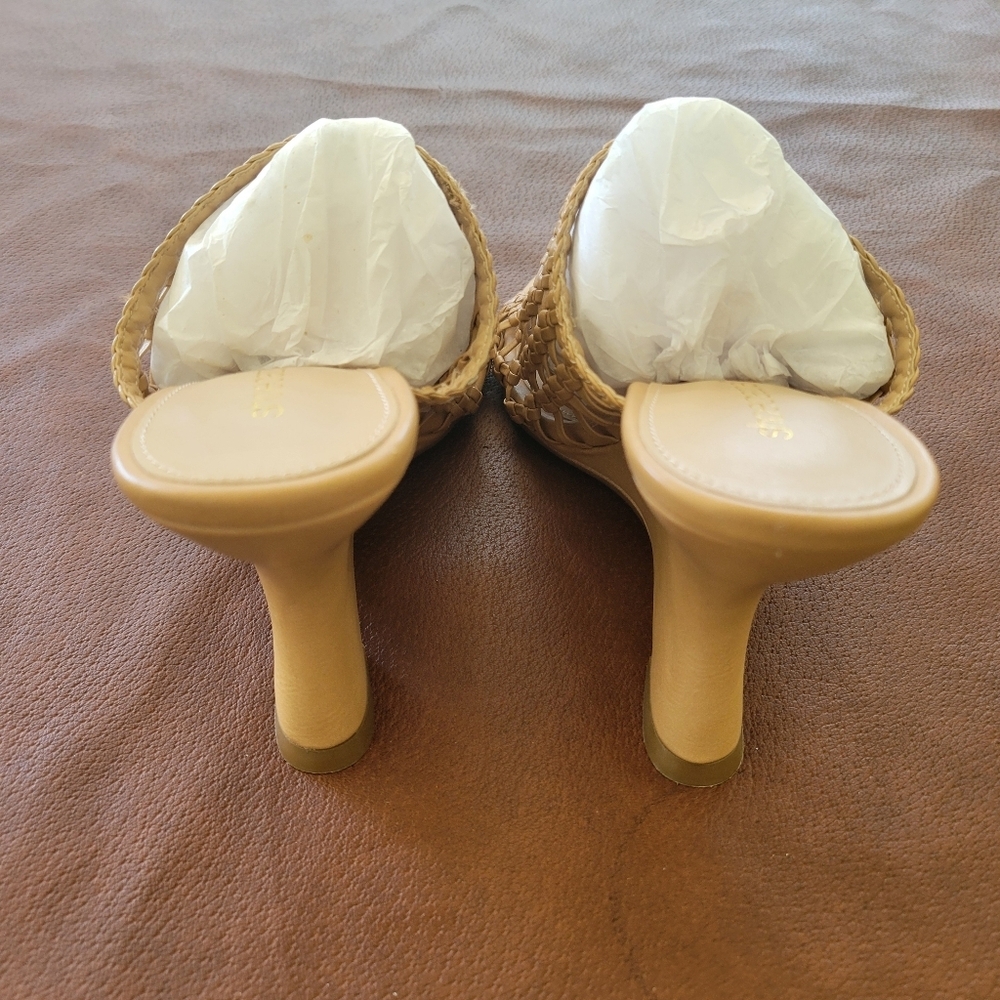 Gold Woven Slide Sandals - Picture 4 of 9